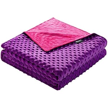ZonLi 55''x82'' Pink/Purple Minky Dot Duvet Cover, Removable Duvet Cover for Weighted Blanket