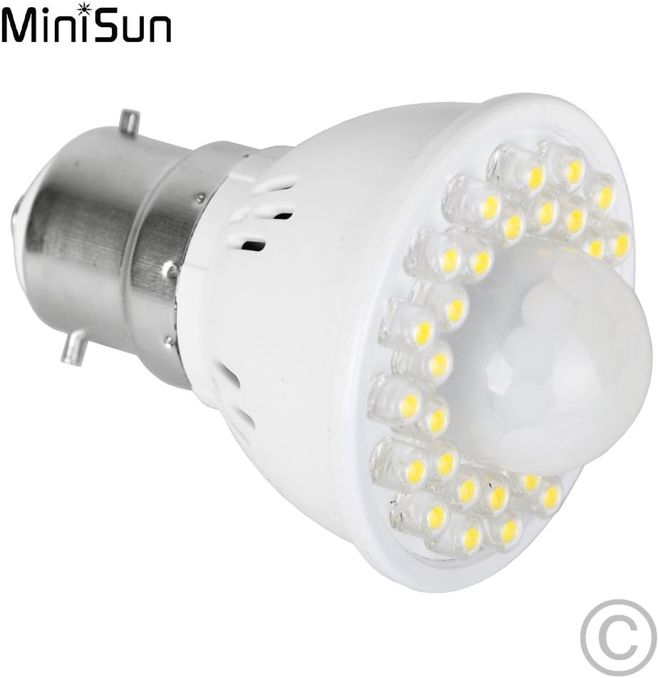 MiniSun BC B22 PIR Presence Motion Sensor Detector LED Light Bulb