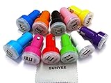 SUNYEE (TM) 11 Color Universal Dual USB Car Chargers for Apple iPhone 5 5S 5C 4 4S iPOD iPad air mini Touch Nano Samsung Galaxy S2 S3 S4 S5 i9100 i9300 Note 2 3 N7100 Note N7000 i9220 etc