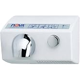 World Dryer Nova 5 0112 Aluminum White Push Button Hand Dryer - 120V