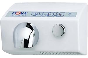 World Dryer Nova 5 0112 Aluminum White Push Button Hand Dryer - 120V