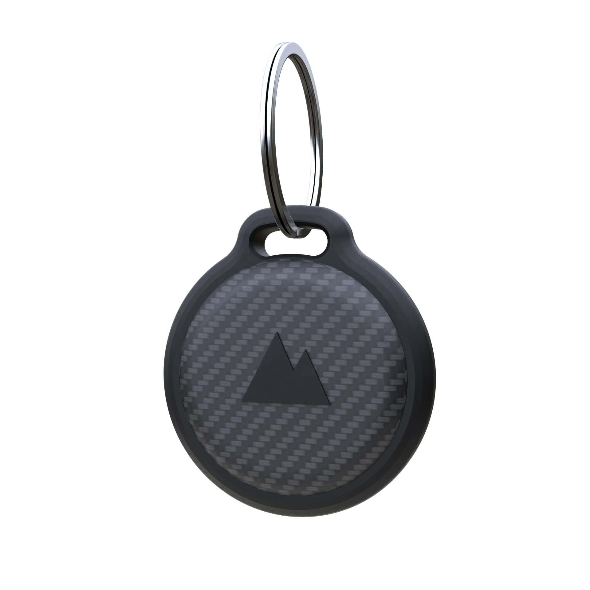 Elkson Air Tag Holder for Apple AirTag - Keychain Case With Stainless Steel Key Ring, Protective Cover for Dog Collars, Car Keys, Backpacks - R Series, Black