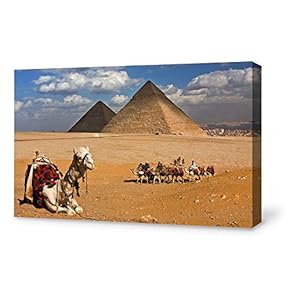 Canvas Wall Art for Living Room,Bedroom Home Artwork Paintings Pyramids of Egypt Ready to Hang - 12x18 inches