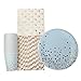 Geeklife Blue Gold Dots Paper Party Plates, Metallic Gold Polka 9 inch Dessert Plates, Blue Elegant Disposable Decorative Plates Set, 20 count