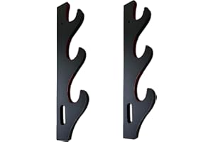 GUIIYLGG Sword Holder Katana Wall Mount 1-Pair Velvet Padded Adjustable Hook Display Stand Samurai Sword Hanger lightsaber Demon Black