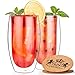 Double Wall Glasses 10oz Set of 2 - Double Walled Glass - Double Walled Glass Coffee tea - Double Wall Insulated Glasses - Double Walled Glass Coffee - Double Walled Glasses 300ml - Coffee or Tea Glas