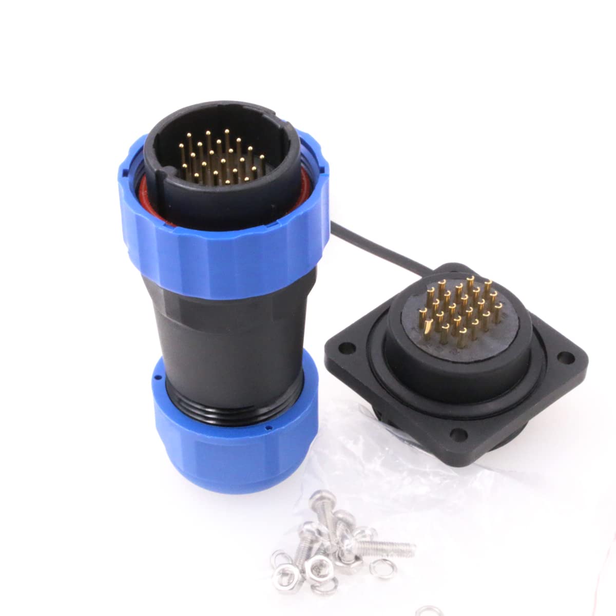Eonvic SD28 22Pin Waterproof Connector Auto Plug Socket IP68 Panel Waterproof Cable Weipu Wire Connector (22Pin)