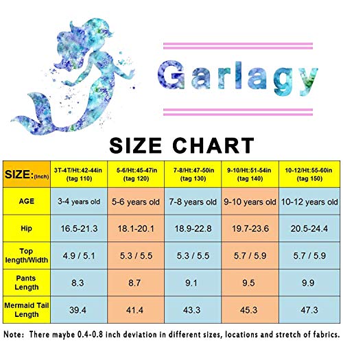 image for iGeeKid Garlagy 3 Pcs Girls Swimsuit Mermaid for Swimming Bikini Set S