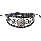 NEPOMI Saint Michael Leather Bracelet For Men Women,The Archangel St Michael Adjustable Christian Bracelet,Religious Jewelry Bracelet(Box Packaging)