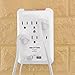 6-Outlet Wall Mount Surge Protector with Dual USB Charging Ports (5V/2.4A), 15A/125V/1875W, ETL Certified, White