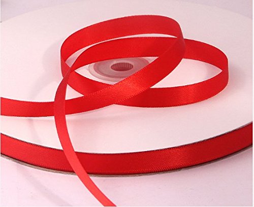 Red Satin Ribbon. High End Thick . 1 Inch 50 Yards Roll Ribbons