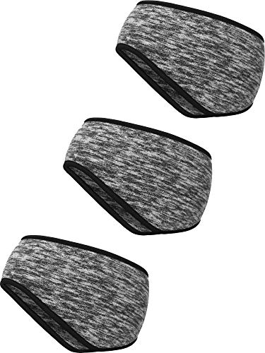 Pack of 3 Ear Warmers Headband Full Cover Earmuffs Headband Sports Headband for Outdoor Sports Fitness (Grey)
