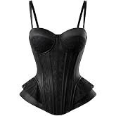 WS Waist Secrets Perfect Corset NYC Overbust Top for Women &ndash; 19 Steel Boned Bustier, Corset Top for Daily Wear &amp; Night Out