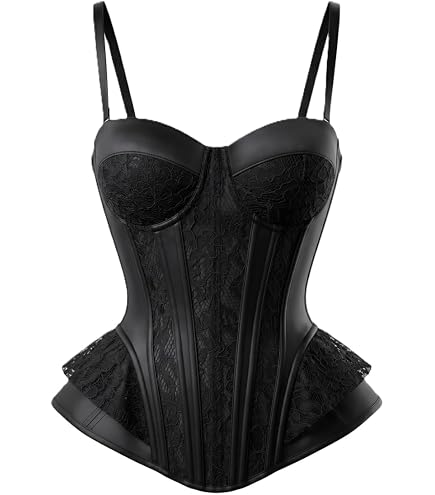CorsetStreet Yellow Satin Black Sequins Goth Burlesque Corset