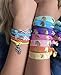 Unicorn Gifts, Hair Ties and Charm Bracelet - No Crease Elastic 7pc Hair Ties and Handmade Rainbow Wristband Matching Set and Bag - Jewelry For Women, and Teen Girls - Party Supplies, Favors, and Toys