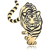 Vintage Tiger Brooch for Men Women Gold Silver Charm Tiger Brooch Pin Animal Charm Pin Domineering Big Cat Brooch Retro Clothing Suits Coats Jackets Accessories Christmas Birthday Banquet Jewelry