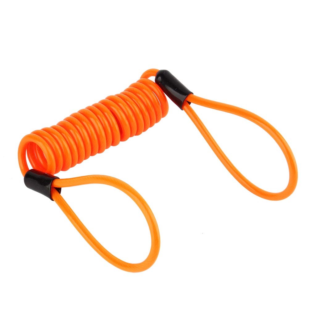 Anti Theft Spring Reminder Rope, Motorcycle Bike Alarm Disc Lock Antitheft Security Spring Reminder Cable Tight Orange
