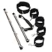 Yiwa Behind Back Spreader Bar Handcuffs Ankle Cuffs Collar Full Body Restraint kit Leather Straps Adjustable Bondage Set Couple SM Sex Game Tool