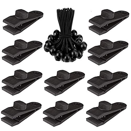 Ziyero 20 stuks multifunctionele tentzeilclips, zeilclips, krokodillenmond, clipset, licht, zeer sterk, voor camping… - Image 3