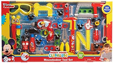 Disney 50-Piece Mickey Mouse Club House Mousekadoer Tool Set / Latest Version Including NEW Tools