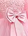 NNJXD Girl Long Sleeves Lace 3D Flower Tutu Holiday Princess Dresses Size (70) 0-6 Months Pink