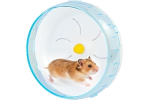 LuckyOpt 17.5 cm Silent Hamster Wheel, Jogging Exercise Dwarf Hamsters Toys, Hamster Accessories for Cages Golden Silk Shih T