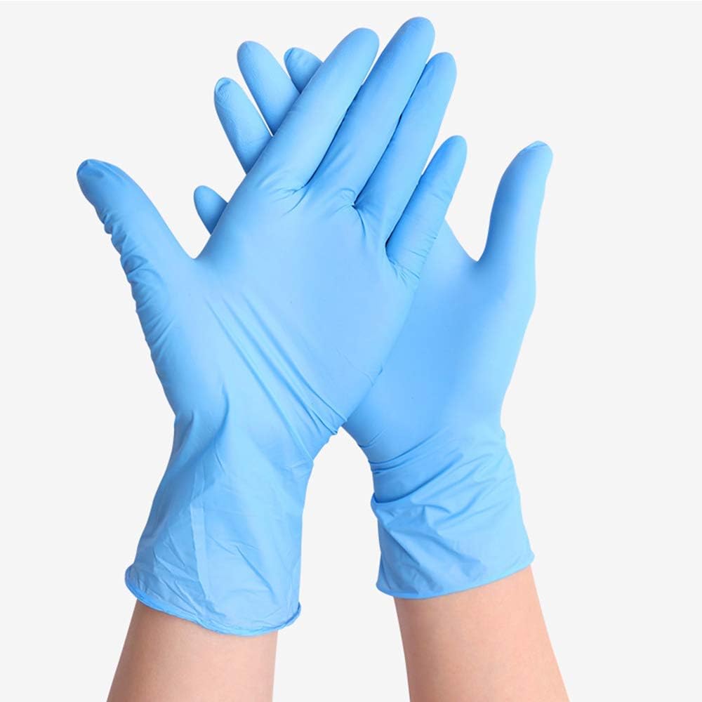 Disposable Nitrile Gloves, Exam Gloves，Latex-Free, Powder-Free Glove for Beauty, Dishwashing,Cleaning, Cooking, Food Handling, 100pcs-blue