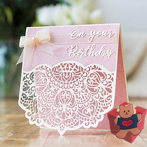 Flower Lace Rose Cutting Dies for Card Making, Flower Lace Rose Party Festival Invitation Card Cutting Dies Cut Stencils for DIY Scrapbooking Album Decorative Embossing Paper Dies Card Making