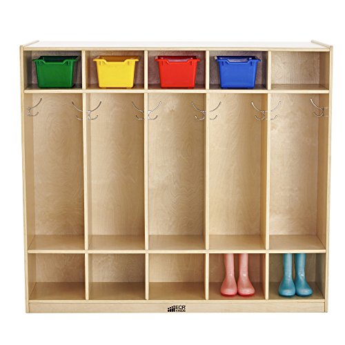ECR4Kids Birch School Coat Locker for Toddlers and Kids, DoubleSided