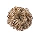 Benehair Scrunchy Updo Wavy Straight Hair Bun Clip Messy Donut Chignons Synthetic Hairpiece Hair Extension (light ash brown & bleach blonde-thicker)