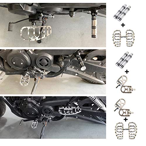 Goldfire Offroad Wide Motorcycle Fat Foot Pegs Pedals, 360Â° Roating Foot Pedals Footpegs Rests Suit for Harley Davidson Dyna Sportster Bobber (Chrome)