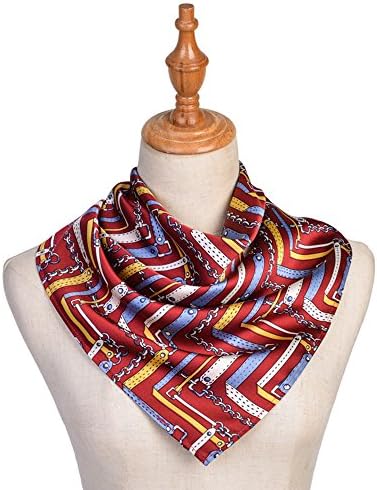 CHICOMP Silk Scarf ,Women's Fashion Print Square Silk Scarf /Neckerchief/ Neck Scarf /Hair Scarf/Handbag Handle Ribbon Valentines Gift,Multi-pattern