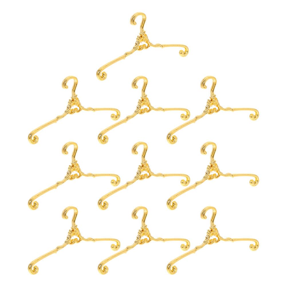 JOINPAYA Miniature Coat Hangers Vintage Metal Doll Clothes Hangers for Dollhouse Wardrobe Display Accessories 48 Pack Durable Doll Outfit Holders
