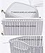 Honla Weaving Rattan Plastic Storage Baskets/Bins Organizer with Handles,Set of 3,Gray