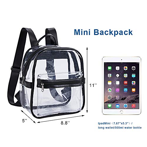 Mini Clear Backpack,Stadium Approved Clear Backpack with Front
