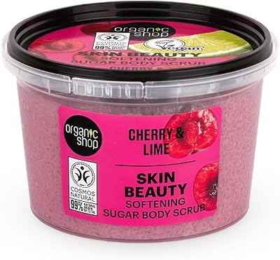 Organic Shop 250ml Body Scrub Cherry Lime Skin Softening