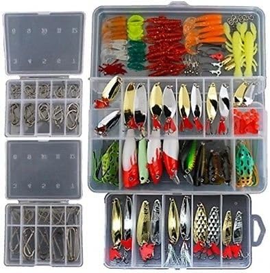 Smartonly1 Set 226Pcs Fishing Lure Tackle Kit Bionic Bass Trout Salmon Pike Jig