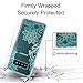 Casetego Compatible Galaxy S10 Plus Case,Clear Soft Flexible TPU Case Rubber Silicone Skin with Flowers Floral Printed Back Cover for Samsung Galaxy S10 Plus,Green Flower