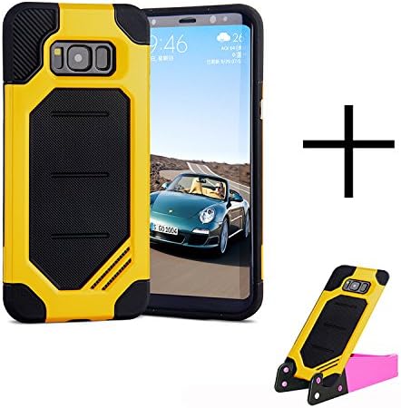 Systronic Bumblebee Samsung Galaxy S8 case, Shockproof Hybrid High Impact Hard Plastic+Soft Silicon Rubber Armor best cases for galaxy s8 2017 Yellow