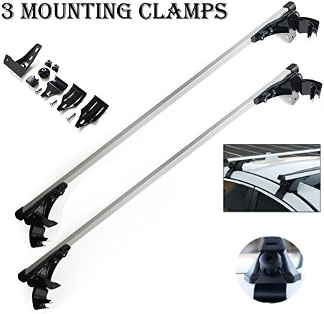 For Suzuki/Subaru/Toyota Sedan Roof Rack Cross Bar Top Luggage 48" 3 Clamps 2Pcs