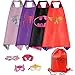 RioRand Dress Up Costumes Cartoon 4 Satin Capes With Felt Masks for Girls