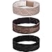 eBoot 3 Pieces Wig Grip Flexible Velvet Headband Scarf Head Hair Band Extra Hold Wig Adjustable Fastern, Cream, Brown and Black