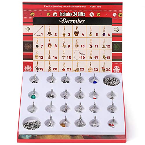 JOYPEA Advent Calendar Christmas Gifts With 22 Charms Christmas Countdown Calendar DIY Gifts For Girl Kids Women