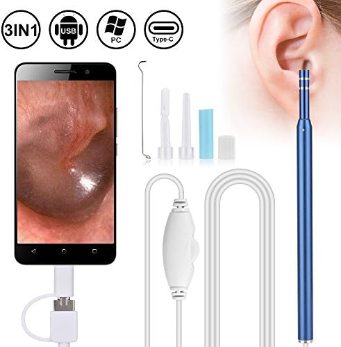 3 in 1 Earwax Remover Cleaning HD Visual Endoscope USB Ear Spoon 5.5mm Mini Camera Android PC Ear Pick Otoscope Borescope Tool Health Care