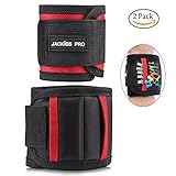 Magnetic Wristband with 15 Super Strong Magnets,Magnetic Wrist for Holding Tools Screws Nails Drilling Bits Armband Gift for DIY Handyman Men Dad Husband Boyfriend Women By JACKiSS PRO (2 Sizes)