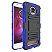 Motorola Moto Z2 Force Case, Zenic Full-Body Heavy Duty Shockproof Protective Hybrid Case Cover with Swivel Belt Clip and Kickstand for Moto Z2 Force (Blue)