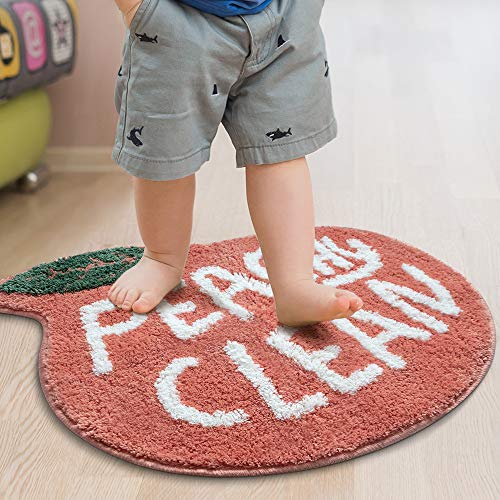 RORA Peach Bath Mat Peachy Clean Bath Mats for Bathroom Non Slip Coral