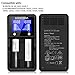 LCD Smart Battery Charger, Universal Battery Charger with Individual High-speed Charging for AA AAA NiMH NiCd 18650 26650 22650 18490 18350 17670 17500 16340 14500 10440 Li-ion Batteries (2 slot)