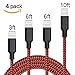 iPhone Charger,4Pack 3FT 6FT 6FT 10FT Extra Long High-Speed Nylon Braided Charging Cable Lightning Cord for iPhone X 8/7/7 Plus/6/6 Plus/6S/6S Plus, SE/5S/5,iPad,iPod Nano 7 - Black and Red