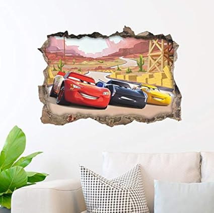 Coches de bricolaje a través de pegatinas de pared 3D para habitaciones